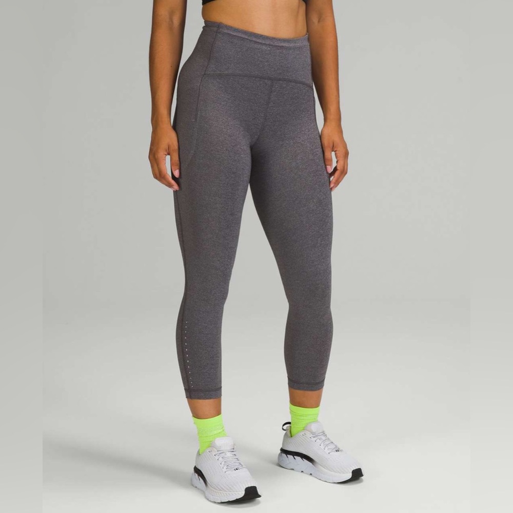 Lululemon Swift Speed High-Rise Crop 23” - Heathered Black